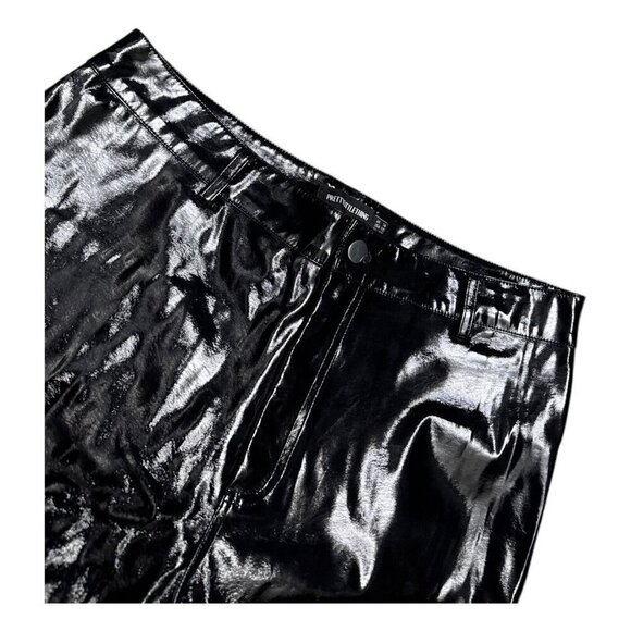 PRETTYLITTLETHING Faux Leather Shiny Causal Straight Pants Womens 31x30 - Picture 3 of 6